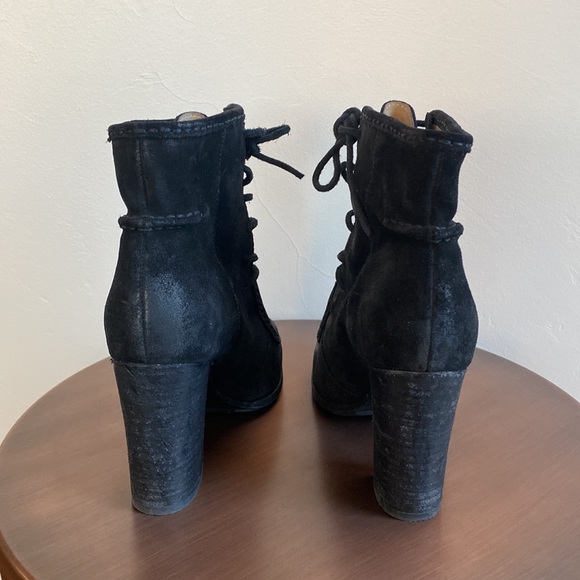 FRYE Black Suede Parker Moccasin Boot Size 6 - Picture 6 of 8